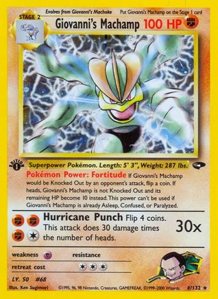 Giovanni's Machamp 006/132 - 1st Edition Holofoil Gym Challenge - Holo Rare