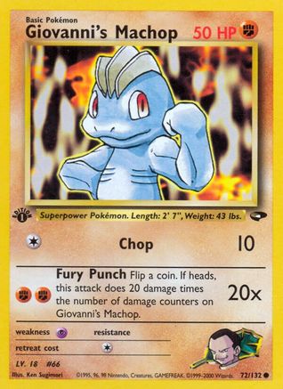 Giovanni's Machop 072/132 - Unlimited Gym Challenge - Common