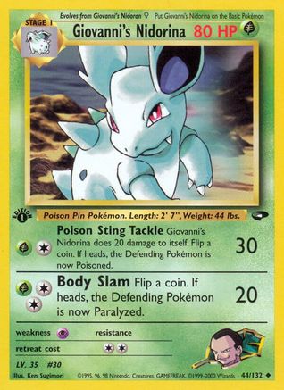 Giovanni's Nidorina 044/132 - 1st Edition Gym Challenge - Uncommon