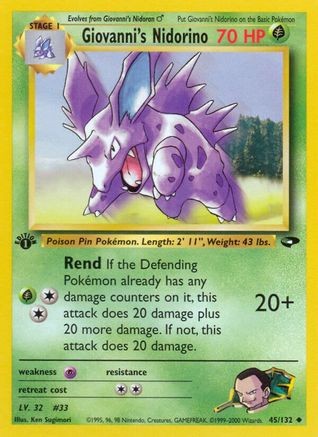 Giovanni's Nidorino 045/132 - Unlimited Gym Challenge - Uncommon