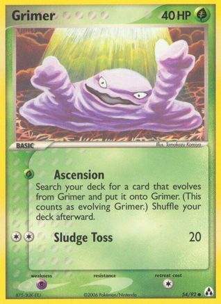 Grimer 054/92 - Reverse Holofoil Legend Maker - Common