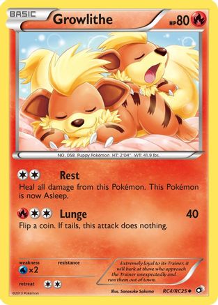 Growlithe RC4/RC25 - Holofoil Legendary Treasures Radiant Collection - Uncommon