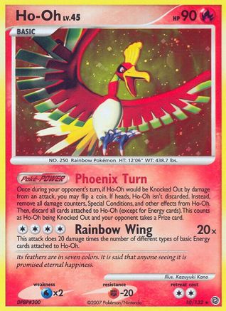 Ho-Oh 010/132 - Holofoil Secret Wonders - Holo Rare