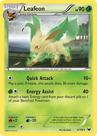 Leafeon 006 - Reverse Holofoil Dark Explorers - Rare