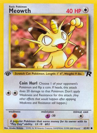 Meowth 062/82 - 1st Edition Team Rocket - Common
