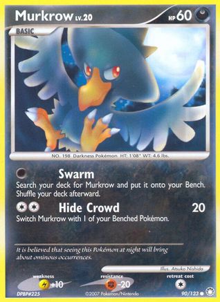 Murkrow 090/123 - Reverse Holofoil Mysterious Treasures - Common