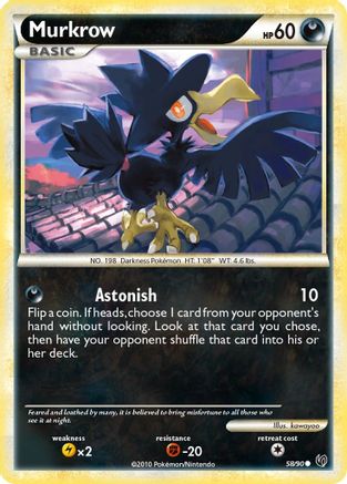Murkrow (58) 058/90 - Reverse Holofoil Undaunted - Common