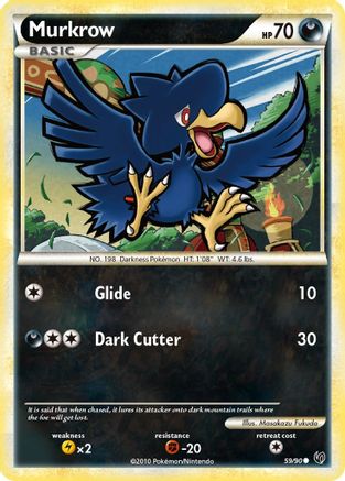 Murkrow (59) 059/90 - Reverse Holofoil Undaunted - Common