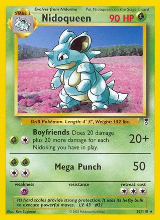 Nidoqueen 032 - Reverse Holofoil Legendary Collection - Rare