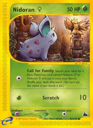 Nidoran F (81) 081 - Reverse Holofoil Skyridge - Common