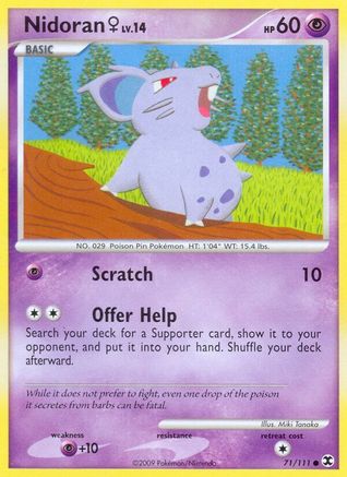 Nidoran F 071 - Reverse Holofoil Rising Rivals - Common