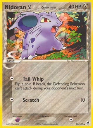Nidoran F (Delta Species) 056/101 - Reverse Holofoil Dragon Frontiers - Common