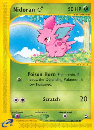 Nidoran M 096/147 - Reverse Holofoil Aquapolis - Common