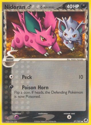 Nidoran M (Delta Species) 057/101 - Reverse Holofoil Dragon Frontiers - Common