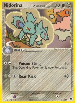 Nidorina (Delta Species) 034/101 Dragon Frontiers - Uncommon