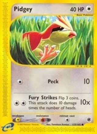 Pidgey 123 - Reverse Holofoil Expedition - Common