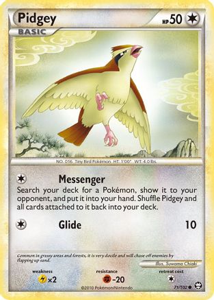 Pidgey 071/102 - Reverse Holofoil Triumphant - Common