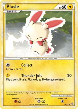 Plusle 036/95 - Reverse Holofoil Unleashed - Uncommon