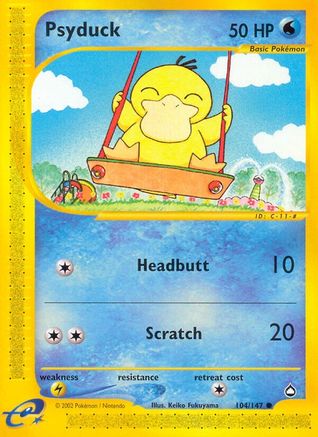 Psyduck 104 - Reverse Holofoil Aquapolis - Common