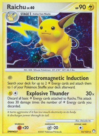 Raichu 015 - Reverse Holofoil Mysterious Treasures - Holo Rare