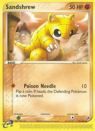 Sandshrew 075/100 - Reverse Holofoil Sandstorm - Common