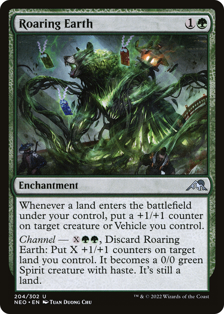 Roaring Earth (NEO-204) - Kamigawa: Neon Dynasty Foil