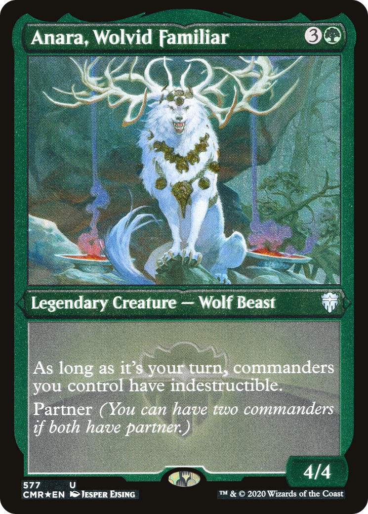 Anara, Wolvid Familiar (Foil Etched) (CMR-577) - Commander Legends Foil