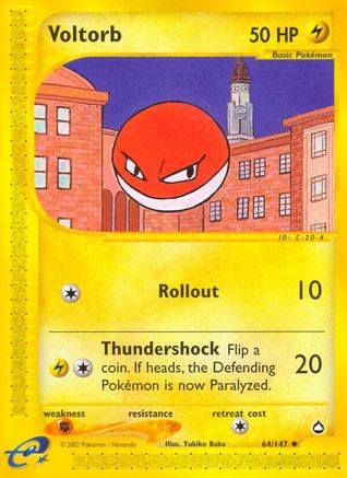 Voltorb (64) 064 - Reverse Holofoil Aquapolis - Uncommon