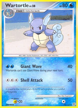 Wartortle 075 - Reverse Holofoil Secret Wonders - Uncommon