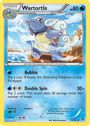 Wartortle 015/101 - Reverse Holofoil Plasma Blast - Uncommon