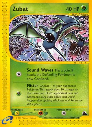 Zubat (117) 117 - Reverse Holofoil Skyridge - Common