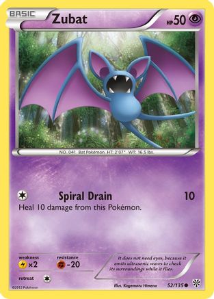 Zubat (52) 052 - Reverse Holofoil Plasma Storm - Common