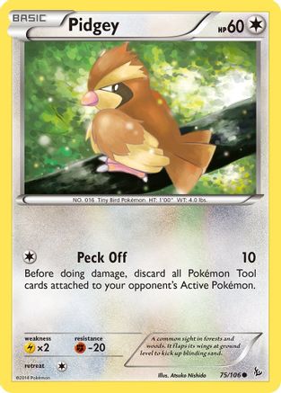Pidgey 075/106 - Reverse Holofoil XY Flashfire - Common