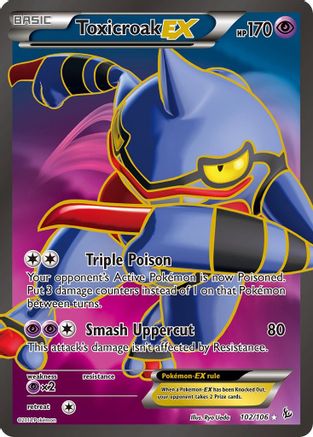 Toxicroak EX (102 Full Art) 102 - Holofoil XY Flashfire - Ultra Rare