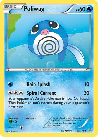 Poliwag 015/111 - Reverse Holofoil XY Furious Fists - Common