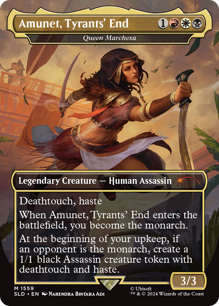 Amunet, Tyrants' End - Queen Marchesa (SLD-1559) - Secret Lair Drop / Amunet, Tyrants' End (Borderless) Foil