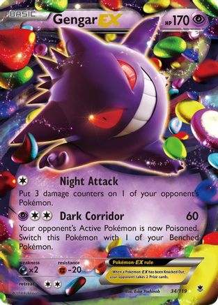Gengar EX 034/119 - Holofoil XY Phantom Forces - Ultra Rare