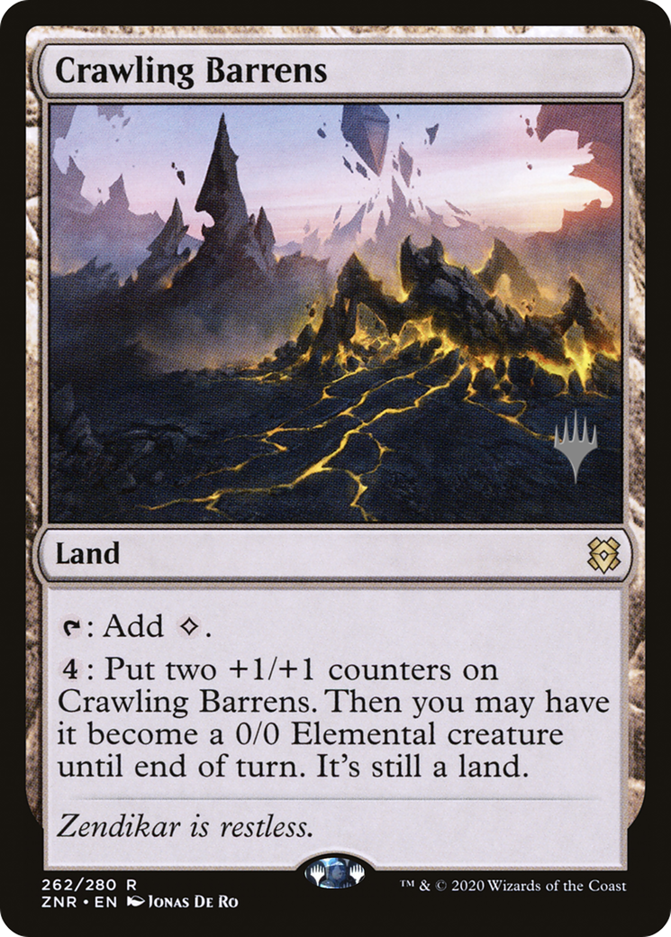 Crawling Barrens (PPZNR-262) - Zendikar Rising Promos Foil