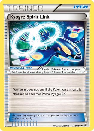 Kyogre Spirit Link 132/160 - Reverse Holofoil XY Primal Clash - Uncommon