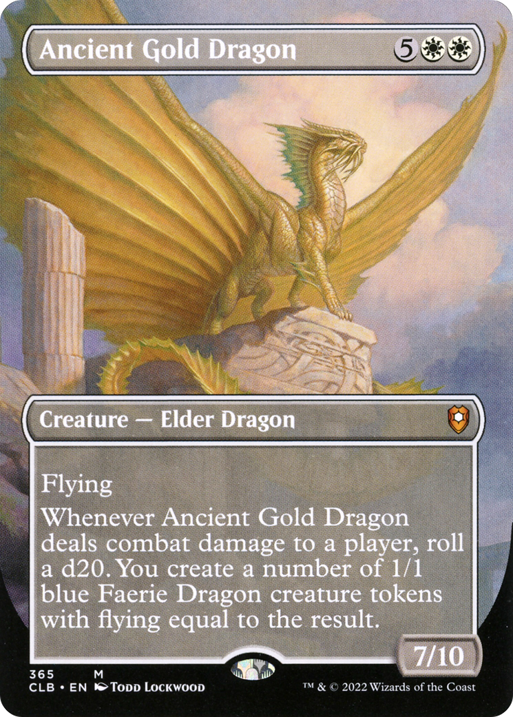 Ancient Gold Dragon (Borderless) (CLB-365) - Commander Legends: Battle for Baldur's Gate (Borderless) Foil