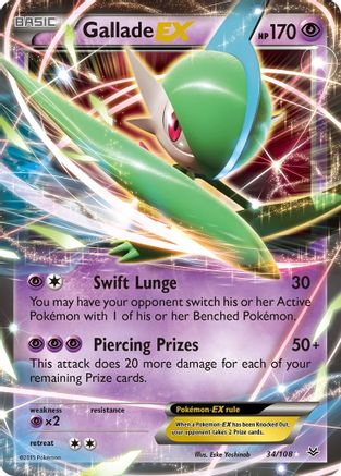 Gallade EX 034/108 - Holofoil XY Roaring Skies - Ultra Rare