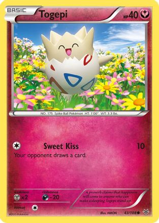 Togepi 043/108 - Reverse Holofoil XY Roaring Skies - Common