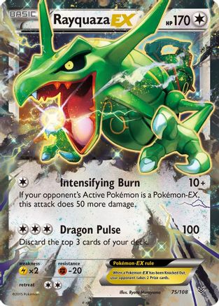 Rayquaza EX (75) 075/108 - Holofoil XY Roaring Skies - Ultra Rare