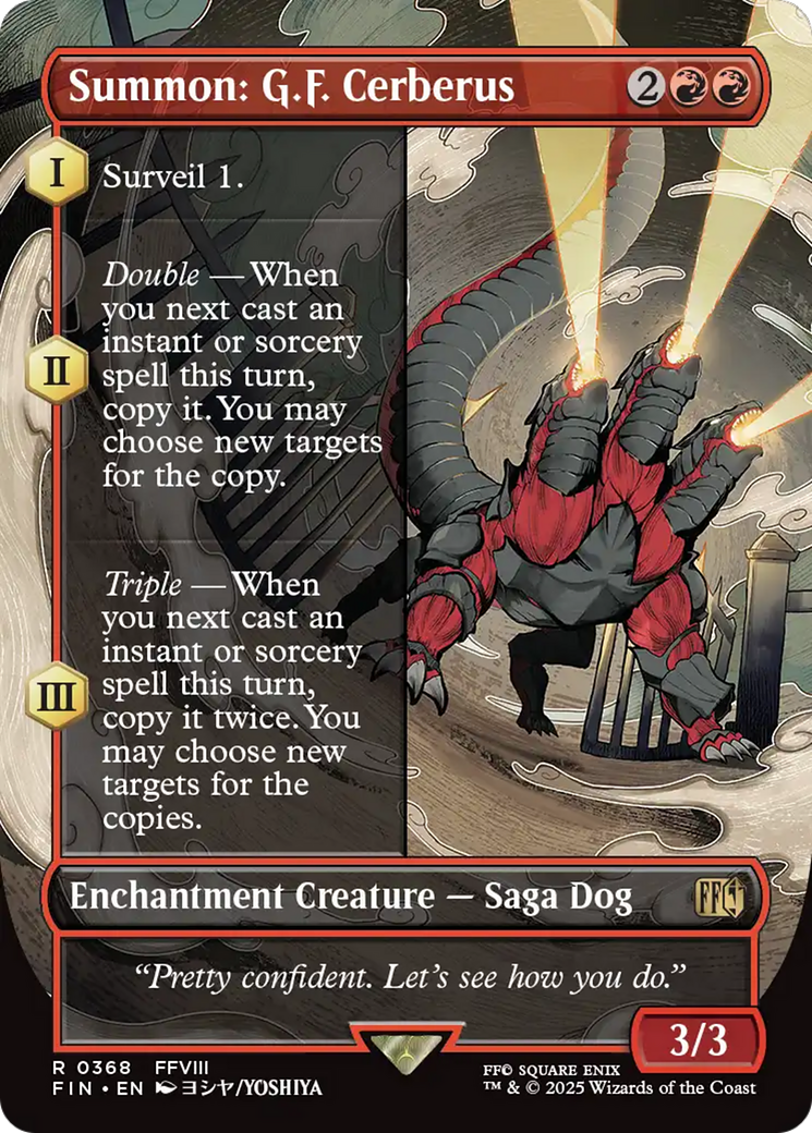 Summon: G.F. Cerberus (FIN-368) - FINAL FANTASY: (enchantment) (Borderless)