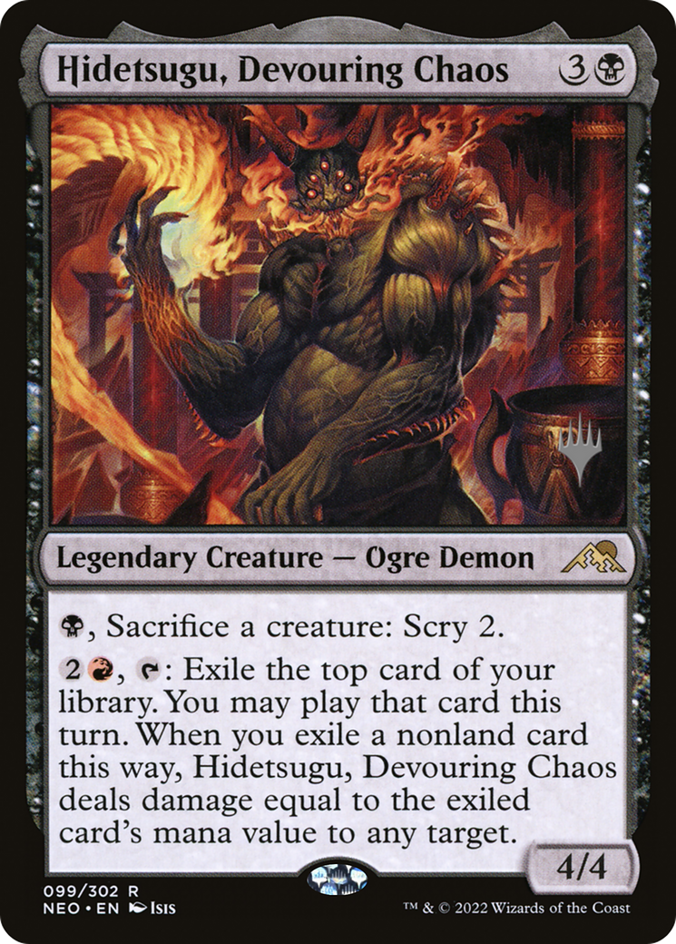 Hidetsugu, Devouring Chaos (PPNEO-99P) - Kamigawa: Neon Dynasty Promos Foil