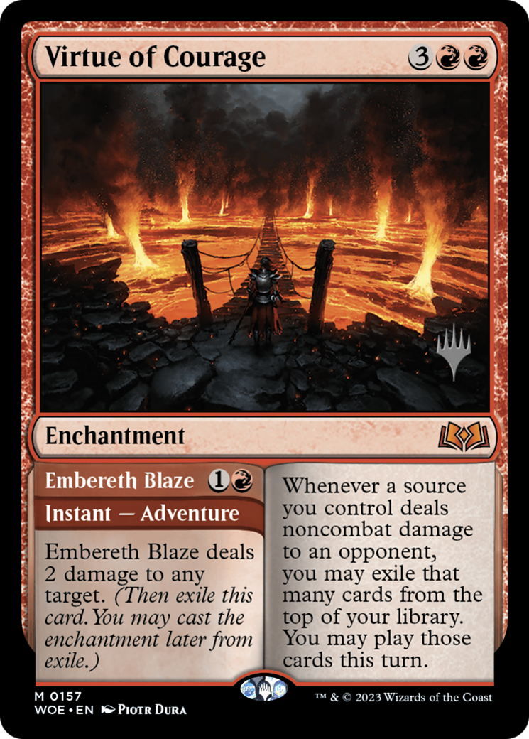 Virtue of Courage (PPWOE-157P) - Wilds of Eldraine Promos