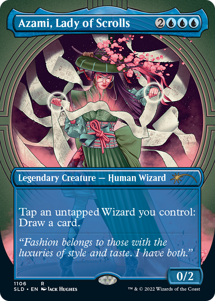 Azami, Lady of Scrolls (Borderless) (SLD-1106) - Secret Lair Drop (Borderless)