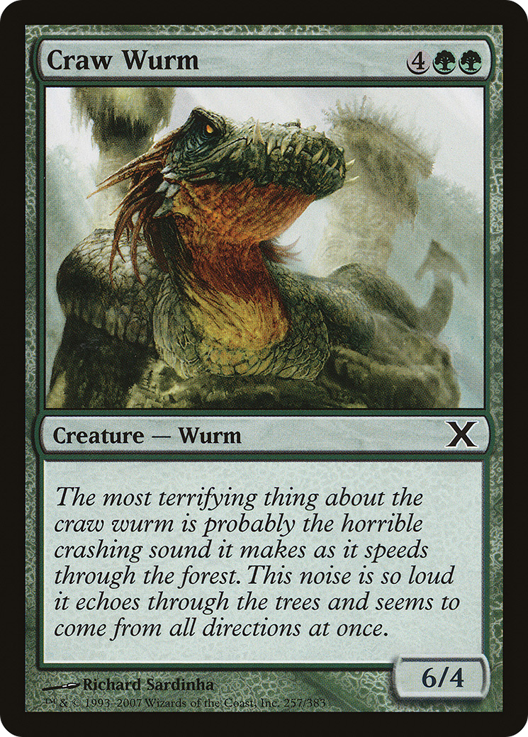 Craw Wurm (10E-257) - Tenth Edition Foil