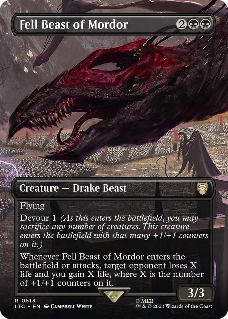 Fell Beast of Mordor (Borderless) (LTC-513) - Tales of Middle-earth Commander (Borderless)
