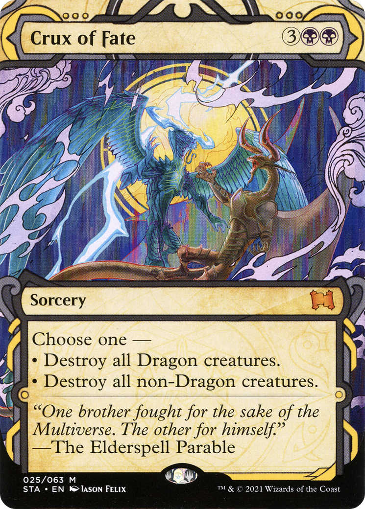 Crux of Fate (STA-025) - Strixhaven Mystical Archive: (Showcase) (Borderless) Etched Foil